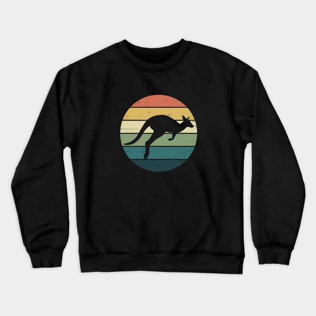 Retro Rainbow Kangaroo Crewneck Sweatshirt by cottoncanvas